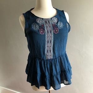Knox Rose teal peplum top